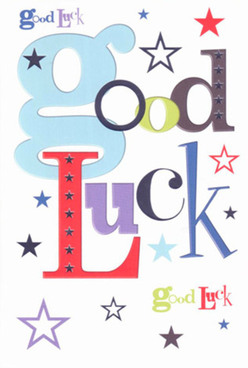 This luck-filled card, crafted with signature Limehouse charm, radiates eager anticipation and supportive warmth, much like the ambiance in the bustling shops along Commercial Road. Its striking white canvas presents 'Good Luck' in a harmonious blend of playful fonts: the oversized baby-blue 'g' leads with youthful energy, touched by accents of bold red, moss green, and velvet purple. Stars in every shade-from indigo and navy to lilac and lemon-scatter joyfully across the design, evoking a sense of dreams spilling over the water at Limehouse Cut. Each letter is carefully considered, some wide and welcoming, others elegantly slim, their togetherness mirroring the unity of our local community. The feel is uniquely Limehouse: cool, finely finished, and inviting to the touch, as if wishing luck is an everyday art form here. When paired with a fresh bouquet, this card's vibrant composition becomes a living emblem of celebration-ideal for milestone moments, farewells, or the start of a new journey. The stars offer a playful touch of magic, echoing the endless promise that floats through Limehouse's air and waterways.