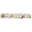 A long floral tribute reading "GRANDPA" stretches across the frame, the bold letters rising gently from a white background that allows every colour and texture to be seen distinctly. Each capital letter is crafted from densely packed white chrysanthemums, their snugly clustered, rounded petals creating a plush, cushiony surface that feels soft and comforting. The consistent white tone suggests serenity and remembrance, as though each bloom represents a cherished memory. Along the base of the letters, a narrow band of light lavender ribbon provides a delicate outline, the soft purple tint tracing the word with a quiet, soothing accent. Dark green support bars hold the letters in place, offering structure while blending into the design. Several letters are adorned with thoughtfully placed accent flowers. The "G" and "D" display striking sprays of deep red anthuriums, their glossy, heart-shaped blooms and bold yellow spadices shining against dark green leaves and tiny purple filler flowers. On the first and last "A," clusters of yellow-green orchids appear, their elegant petals and subtle lime shade bringing a hint of freshness and hope to the piece. This is the kind of tribute a family in Limehouse might choose when honouring a grandfather who loved the riverside paths or the history of East London. Positioned beside the coffin, on a stand in a chapel, or laid at the graveside, the design feels both strong and tender. It transforms the word "GRANDPA" into a living memorial, expressing love, gratitude, and a sense of calm farewell in a way that is both visually striking and deeply personal.